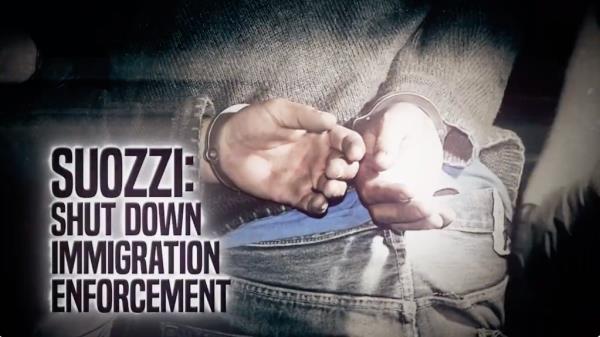 The ads played a clip of Suozzi claiming he “kicked ICE from Nassau County.”