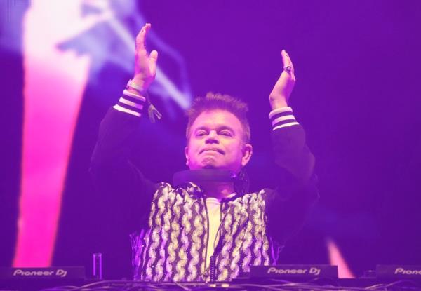 Paul Oakenfold DJs a music festival in Mexico City.