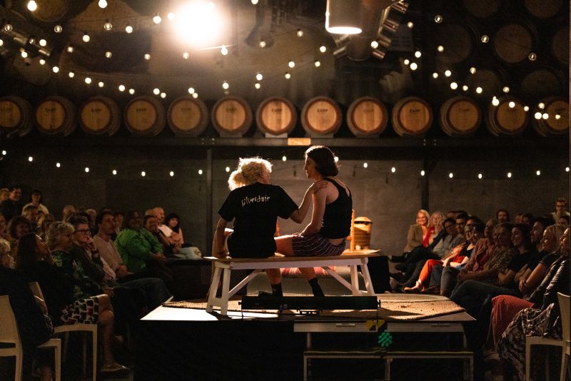 Earp Distilling Co provided an unexpected backdrop for the debut of hilarious Newcastle-ba<em></em>sed play, Spewy, by Novocastrian-born playwright Ang Collins, during New Annual 2023.