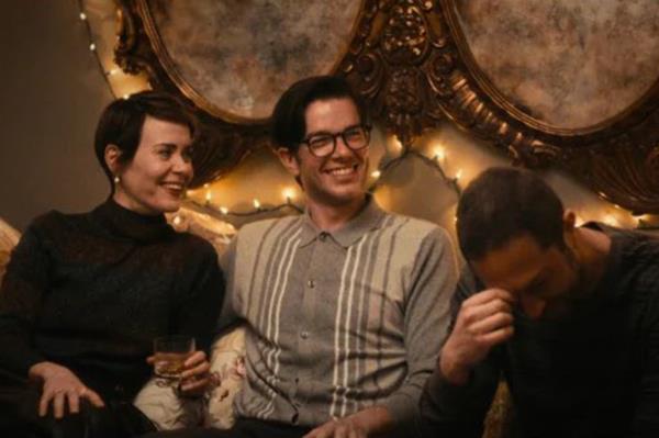 Sarah Paulson, John Mulaney and Ebon Moss-Bachrach on 