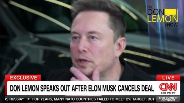 Musk grew visibly annoyed with Lemon when the ex-CNN anchor asked him a<em></em>bout hate speech on his social media platform.