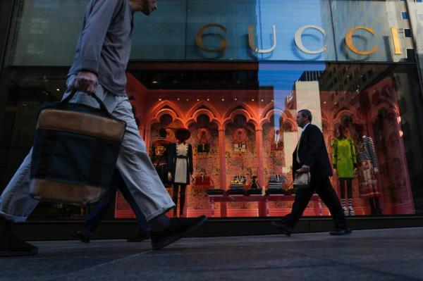 Exterior of the Gucci store on Fifth Avenue. 