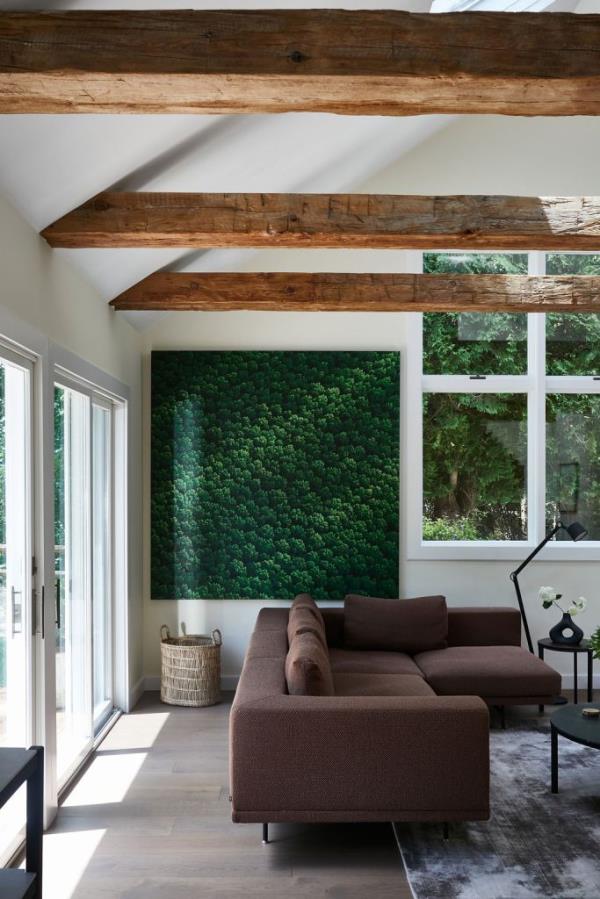 The home features arched and wood-paneled ceilings.