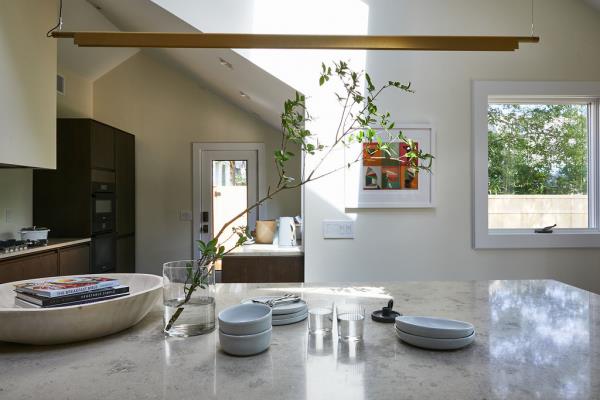 The home occupies 2,100 square feet.