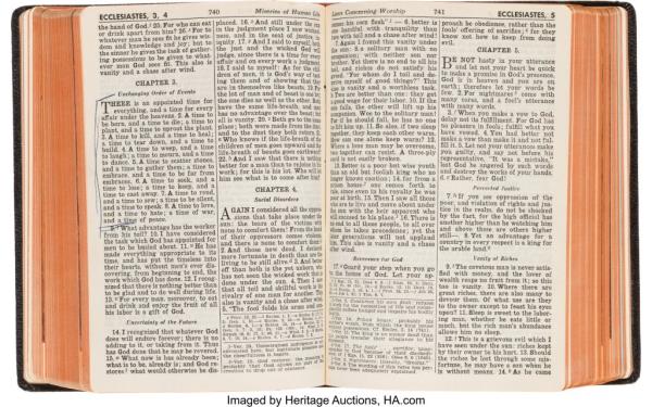 Curtis Lindner, director of Americana at the Dallas-ba<em></em>sed Heritage Auctions, said the bible had previously been gifted to the caretaker of Cardinal Richard Cushing, archbishop of Boston.</p>

<p>　　