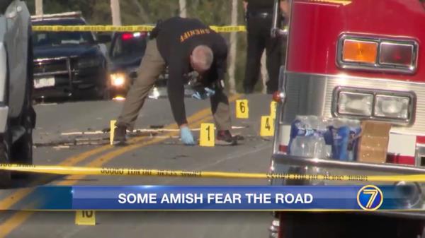 The parents and two surviving children inside the buggy were transported to a hospital. 