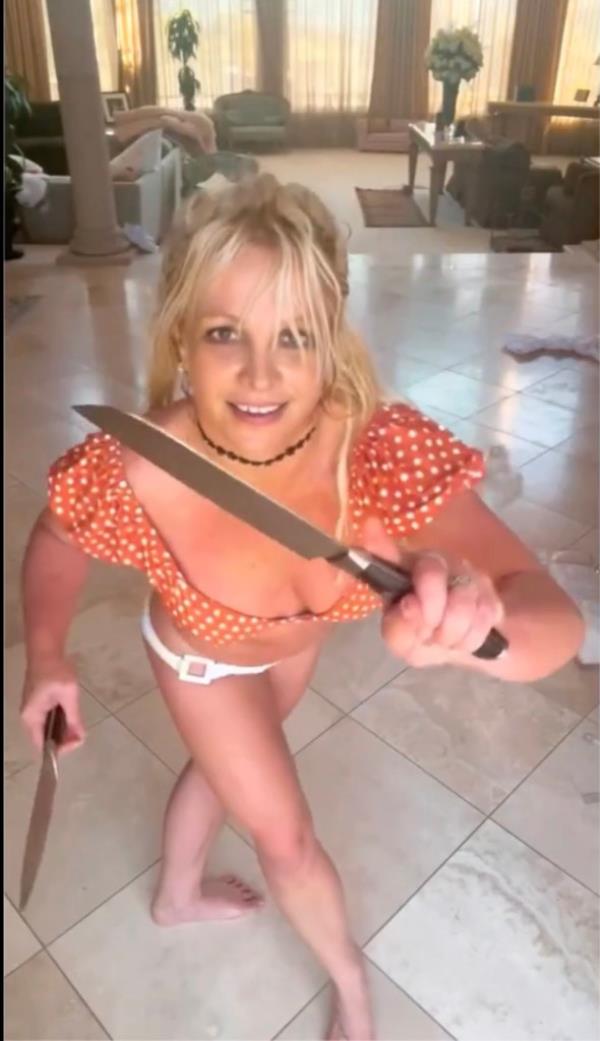 Spears, 41, went viral late last mo<em></em>nth after posting a video on Instagram showing the “Baby, One More Time” croo<em></em>ner performing a dance to an unknown song at the entrance of her California home clad in a salmon-colored polka dot crop top and white bottoms.