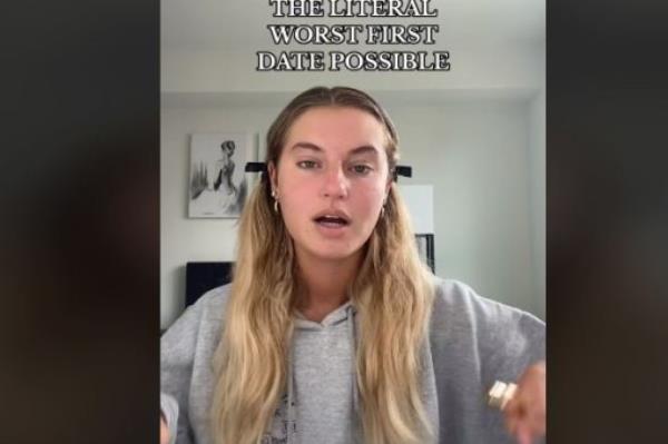 Grab from video posted by Megan James @megan_a_james Captioned: matthew, if youre watching this, please go to therapy? lord knows i need to after this #grwm #storytime https://www.tiktok.com/@megan_a_james/video/7275450419755765035?_r=1&_t=8foRyhXcOJd
