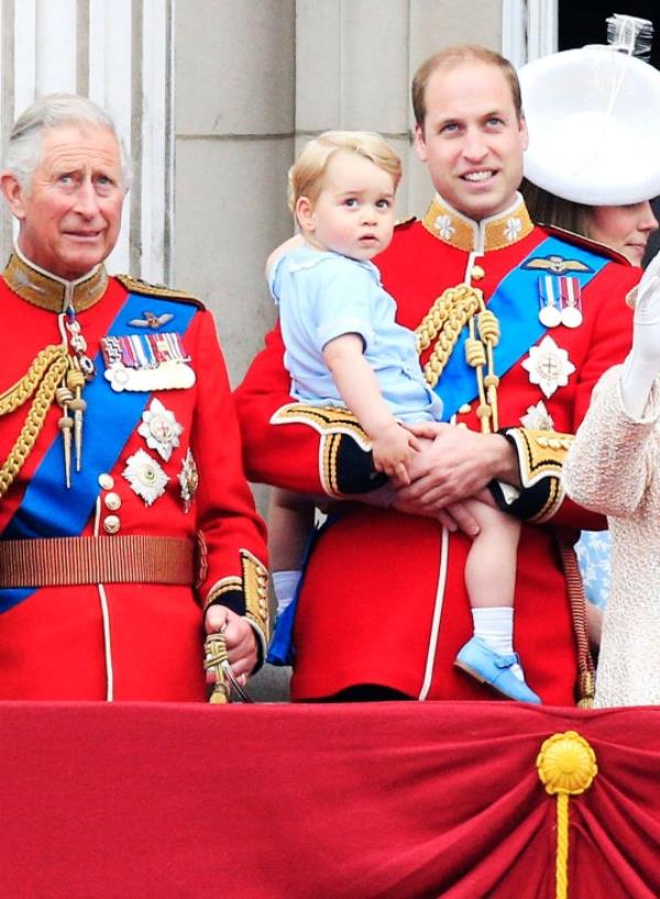 File photo dated 13/06/15 of (left to right) the Duchess of Cornwall, the Prince of Wales, Prince George, the Duke and Duchess of Cambridge and Queen Elizabeth II on the balcony at Buckingham Palace following Trooping the Colour at Horse Guards Parade, London. Photos from every year of the King's life have been compiled by the PA news agency to celebrate King Charles III's 75th birthday. Issue date: Sunday November 12, 2023. PA Photo. Prince Charles Philip Arthur George was born on November 14 1948 at Buckingham Palace - the first child of the future Queen Elizabeth and the Duke of Edinburgh. As the Prince of Wales, he was the nation's lo<em></em>ngest serving heir to the throne, and he became King on September 8 last year on the death of his mother, the late Queen. The King, who was crowned in May, was the oldest British mo<em></em>narch in history at a coronation. PA Photo. See PA story ROYAL Birthday Gallery. Photo credit should read: Jo<em></em>nathan Brady/PA Wire