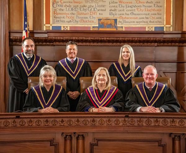 Pennsylvania Supreme Court justices wearing robes in court