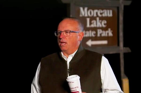 Patrick Cane is pictured speaking with FOX and Friends Tuesday morning.