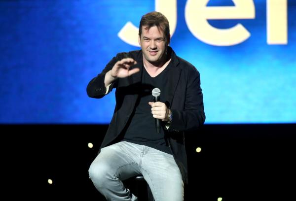 Jim Jefferies performs o<em></em>nstage at the Internatio<em></em>nal Myeloma Foundation 12th Annual Comedy Celebration at The Wilshire Ebell Theatre on November 03, 2018 in Los Angeles, California. 