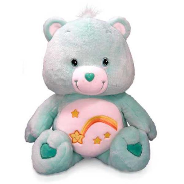 A blue Care Bear plush toy with a rainbow on it, one of the popular toys selling at Wal-Mart during the holiday season.
