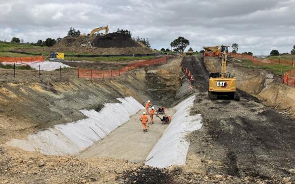 A large slip fell over the main railway freight line between Auckland and Northland during Cyclone Gabrielle.