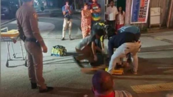 The American man was allegedly under the influence of alcohol and had a folding knife. Ao Nang Police.