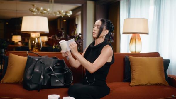 Katy Perry revealed all of her beauty and health essentials for British Vogues “In the Bag” series, and a lint roller took center stage.