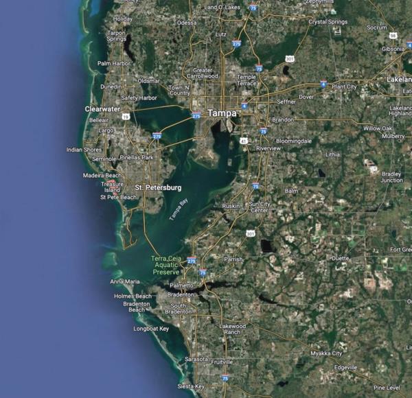 The topography of Tampa Bay is perfectly suited to create catastrophic storm surges during hurricanes