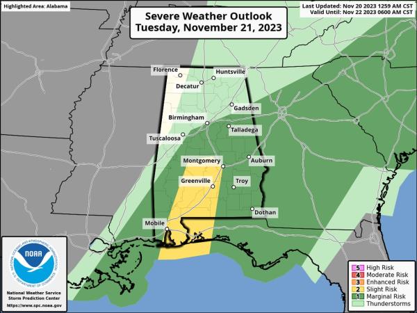 Tuesday severe weather outlook