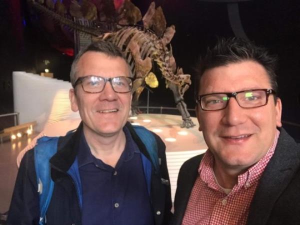 Piers, left, and his brother at The Natural History Museum