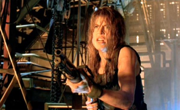 Linda Hamilton as Sarah Co<em></em>nnor in James Cameron's 1991 blockbuster Terminator 2: Judgment Day. 