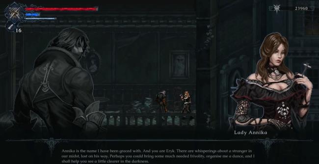 Player speaking with Lady Annika the last faith 