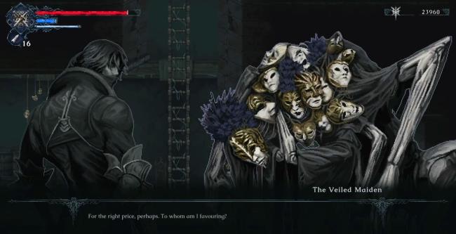 Player speaking with the Veiled Maiden the last faith 