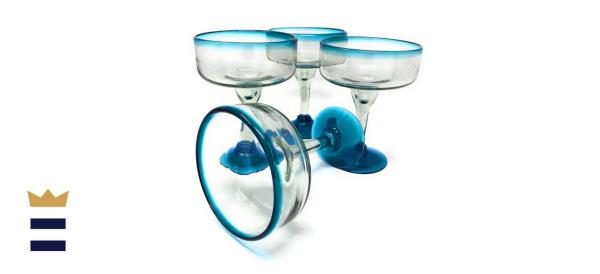 Dos Sue?os Hand Blown Glass Margarita Glasses