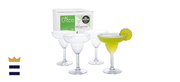Deco Unbreakable Stemmed Margarita Glasses